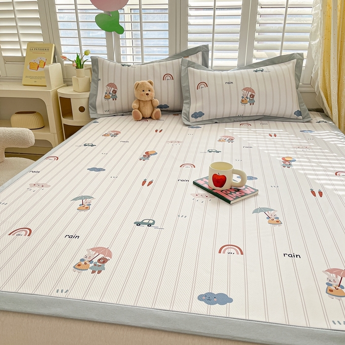 91家纺网 家纺一手货源 找家纺 女子家纺 2026新款大斜纹复合冰丝凉席-床席款 悠悠小元