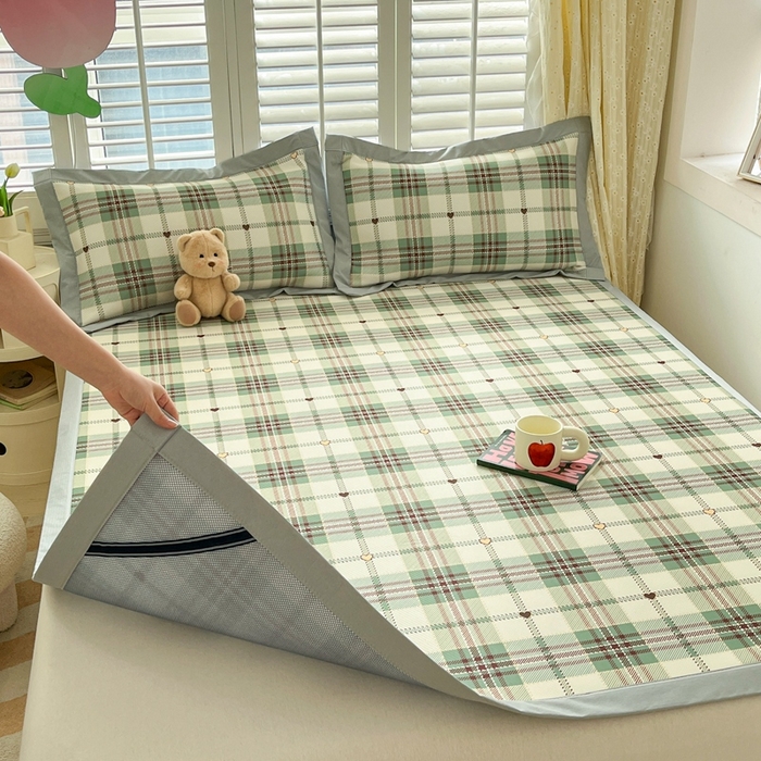 91家纺网 家纺一手货源 找家纺 女子家纺 2026新款大斜纹复合冰丝凉席-床席款 水木年华