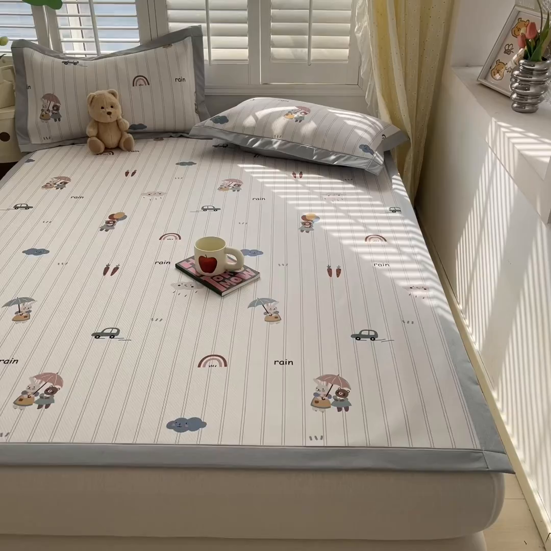 91家纺网 家纺一手货源 找家纺 女子家纺 2026新款大斜纹复合冰丝凉席-床席款 悠悠小元