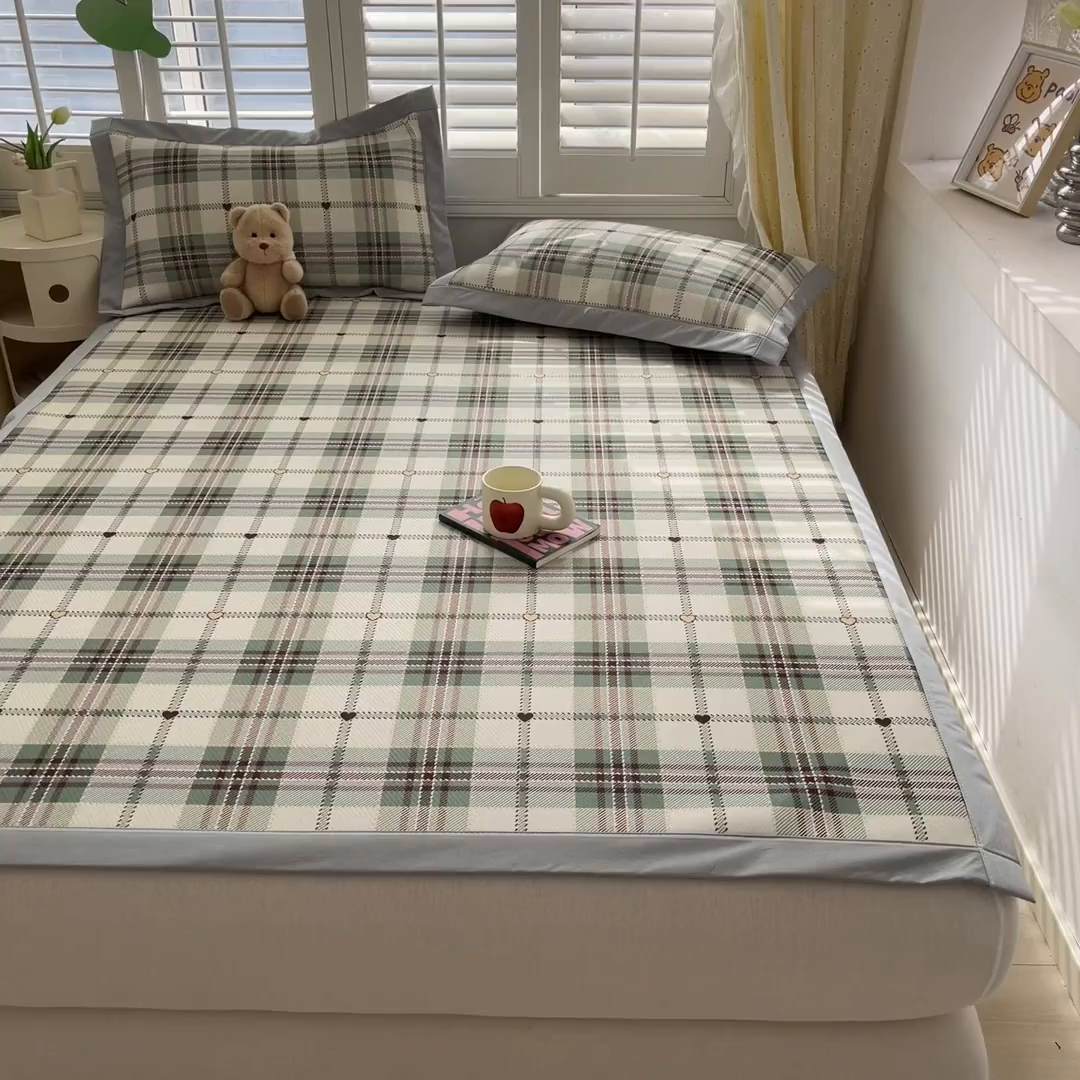 91家纺网 家纺一手货源 找家纺 女子家纺 2026新款大斜纹复合冰丝凉席-床席款 水木年华