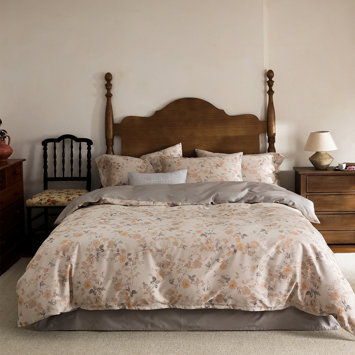 91家纺网 家纺一手货源 找家纺 （总）ONE TWO ONE 121 【控价商品】【提供买家秀】2026新款100s50支长绒棉全棉床上用品色织提花四件套-梦谷花园