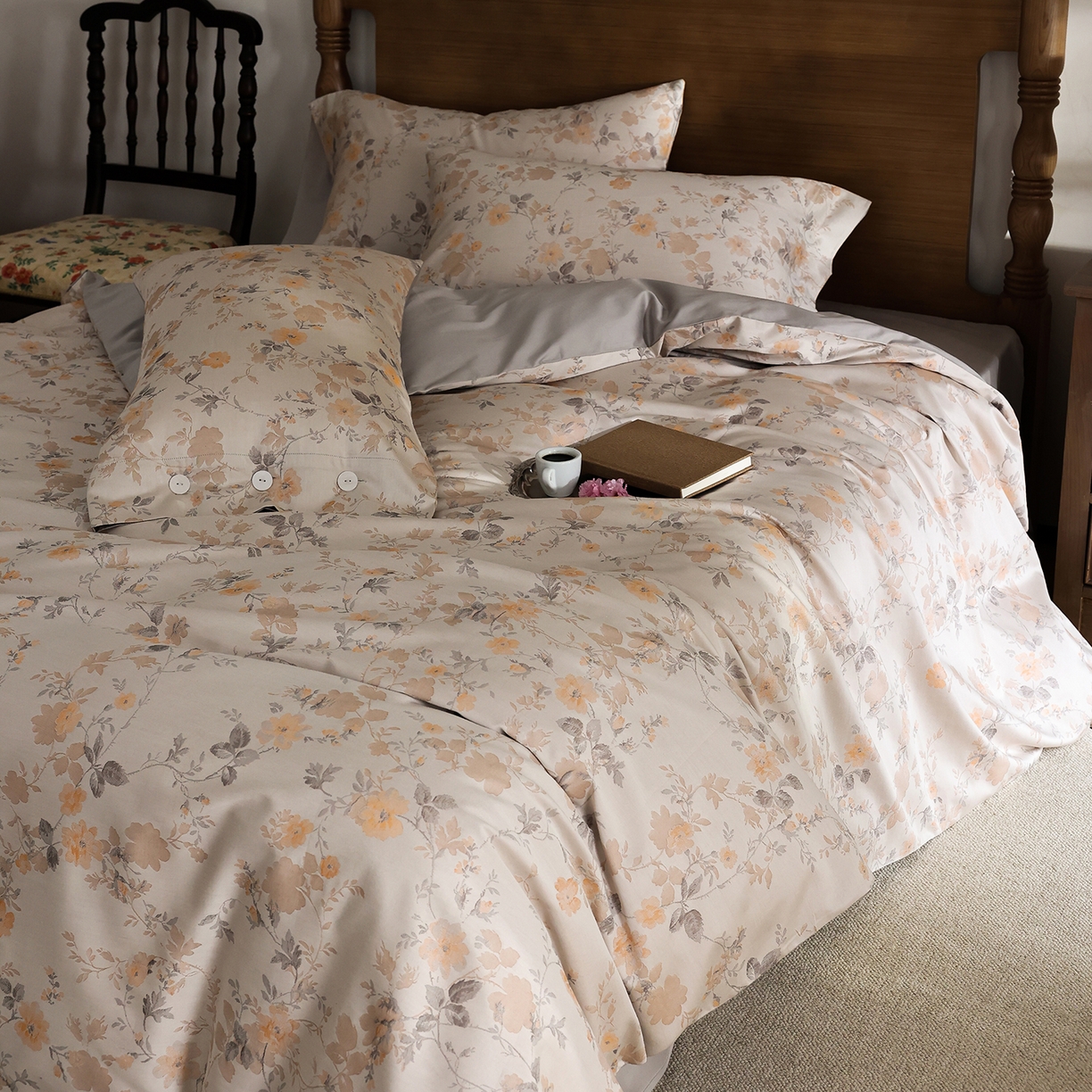 91家纺网 家纺一手货源 找家纺 （总）ONE TWO ONE 121 【控价商品】【提供买家秀】2026新款100s50支长绒棉全棉床上用品色织提花四件套-梦谷花园