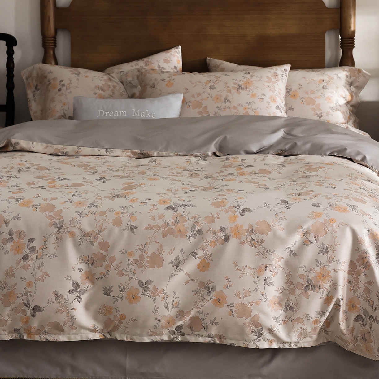 91家纺网 家纺一手货源 找家纺 （总）ONE TWO ONE 121 【控价商品】【提供买家秀】2026新款100s50支长绒棉全棉床上用品色织提花四件套-梦谷花园