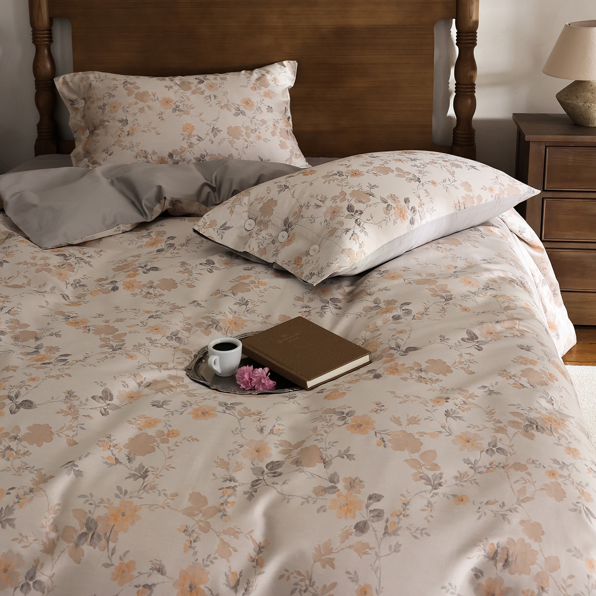 91家纺网 家纺一手货源 找家纺 （总）ONE TWO ONE 121 【控价商品】【提供买家秀】2026新款100s50支长绒棉全棉床上用品色织提花四件套-梦谷花园