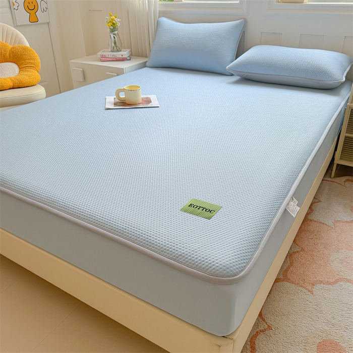 91家纺网 家纺一手货源 找家纺 （总）女子家纺 2026新款凉感丝豆豆床笠三件套加厚三明治床垫保护套