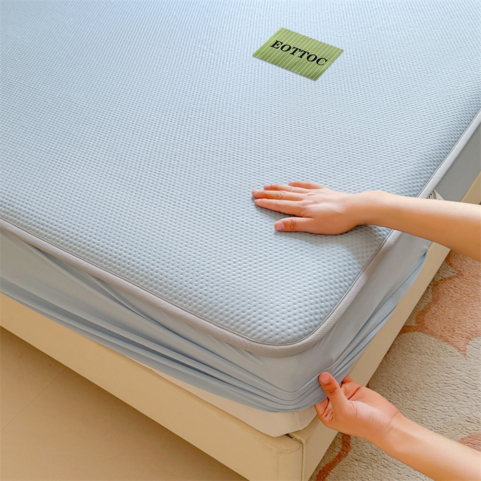 91家纺网 家纺一手货源 找家纺 （总）女子家纺 2026新款凉感丝豆豆床笠三件套加厚三明治床垫保护套