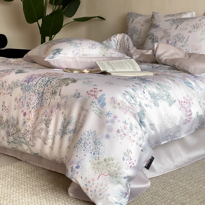 91家纺网 家纺一手货源 找家纺 三味舒屋 2026新款60S凝夏臻享天丝数码印花四件套 圣托里里