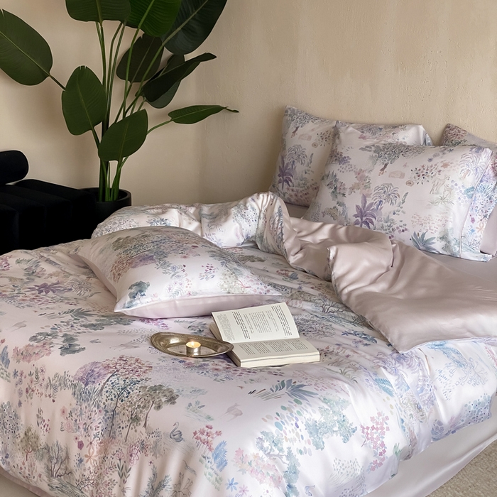 91家纺网 家纺一手货源 找家纺 三味舒屋 2026新款60S凝夏臻享天丝数码印花四件套 圣托里里