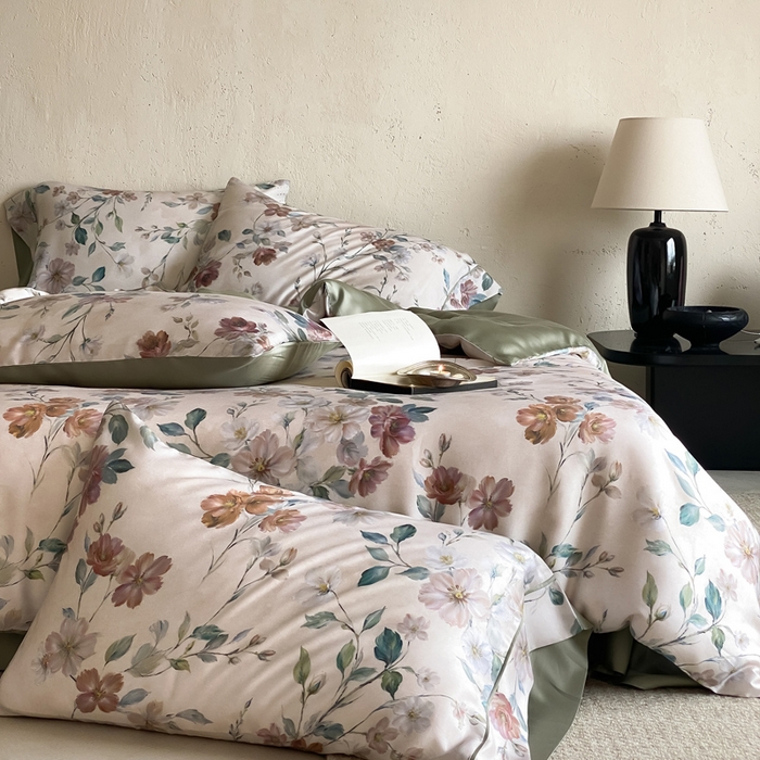 91家纺网 家纺一手货源 找家纺 三味舒屋 2026新款60S凝夏臻享天丝数码印花四件套 瑰丽庄园