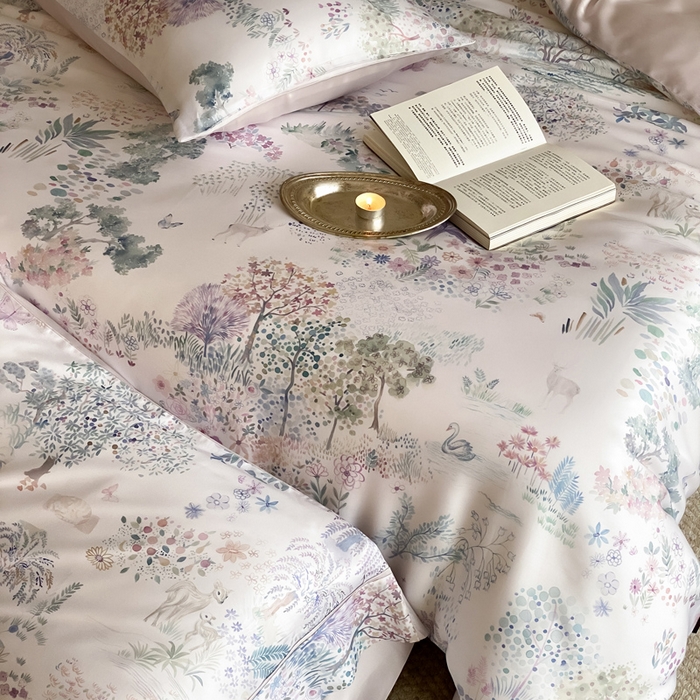 91家纺网 家纺一手货源 找家纺 三味舒屋 2026新款60S凝夏臻享天丝数码印花四件套 圣托里里