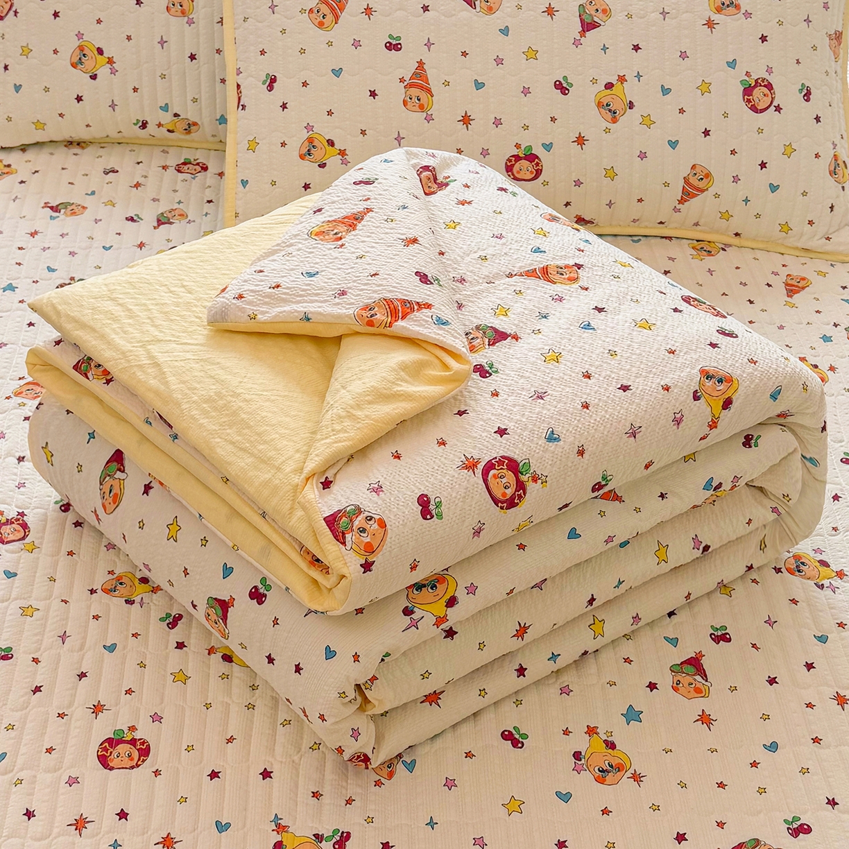 91家纺网 家纺一手货源 找家纺 （总）悠米悠家 2026春夏新款泡泡纱印花夏被夏凉被空调被