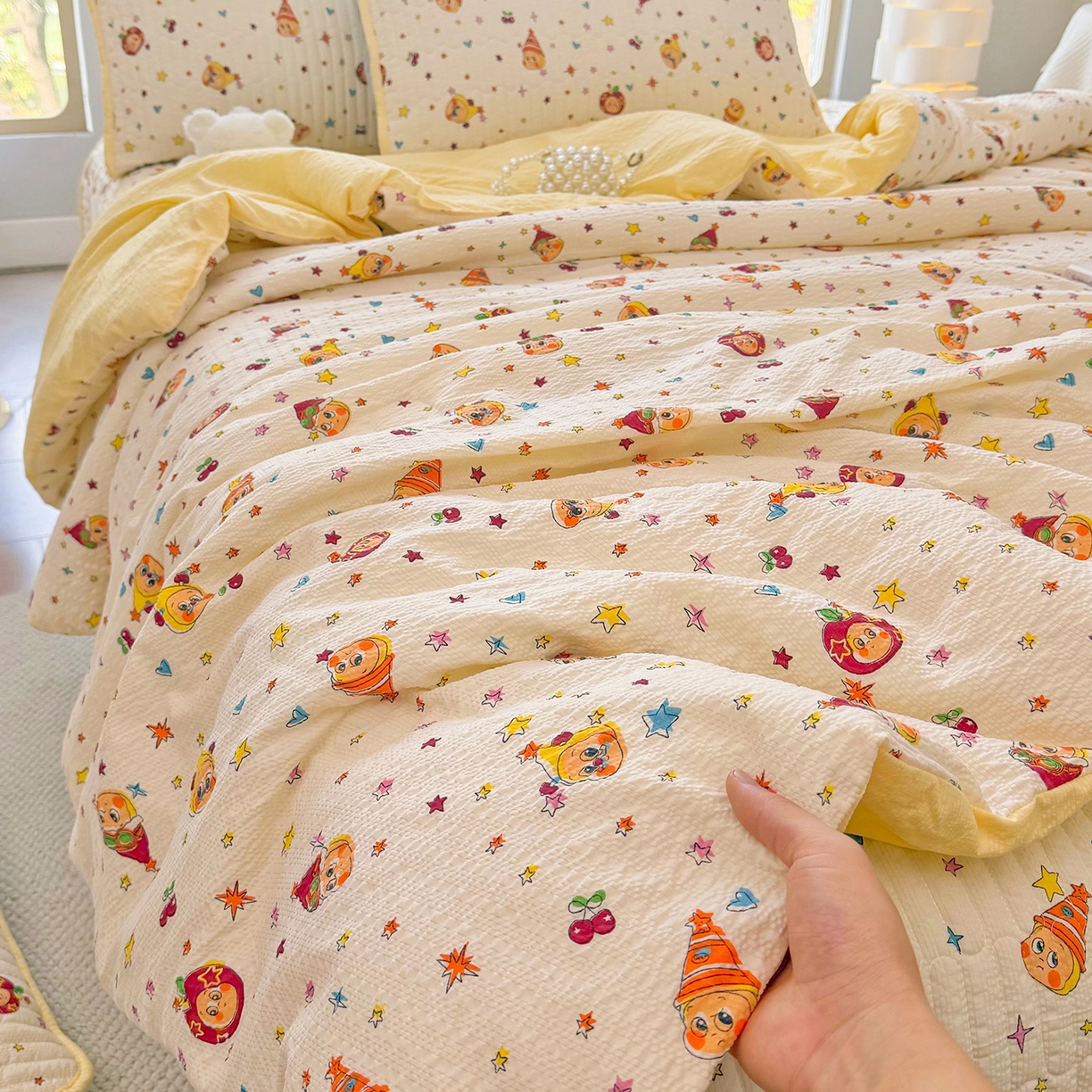 91家纺网 家纺一手货源 找家纺 （总）悠米悠家 2026春夏新款泡泡纱印花夏被夏凉被空调被