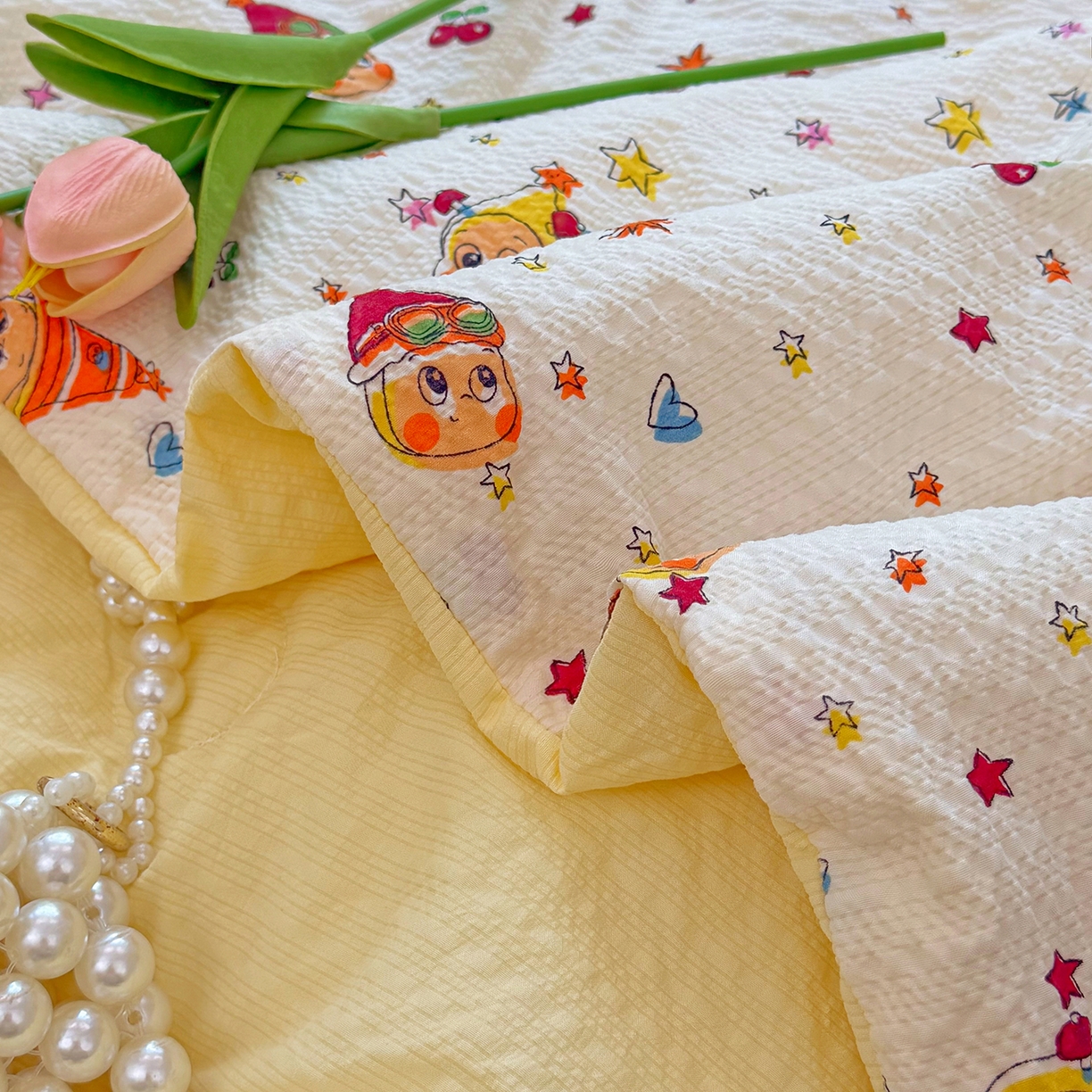 91家纺网 家纺一手货源 找家纺 （总）悠米悠家 2026春夏新款泡泡纱印花夏被夏凉被空调被