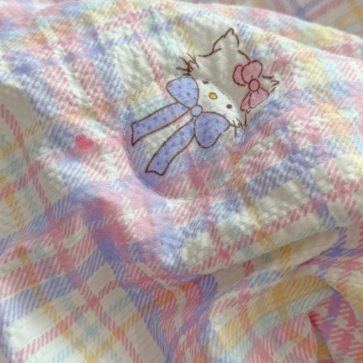 91家纺网 家纺一手货源 找家纺 悠米悠家 2026春夏新款泡泡纱印花夏被夏凉被空调被 芋泥啵啵 Kitty