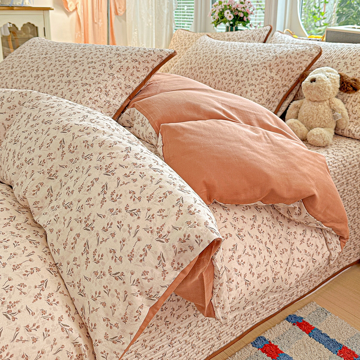 91家纺网 家纺一手货源 找家纺 （总）文黛家居 2026新款全棉双层纱床盖四件套