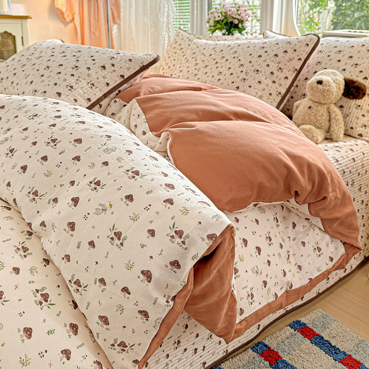 91家纺网 家纺一手货源 找家纺 （总）文黛家居 2026新款全棉双层纱床盖四件套