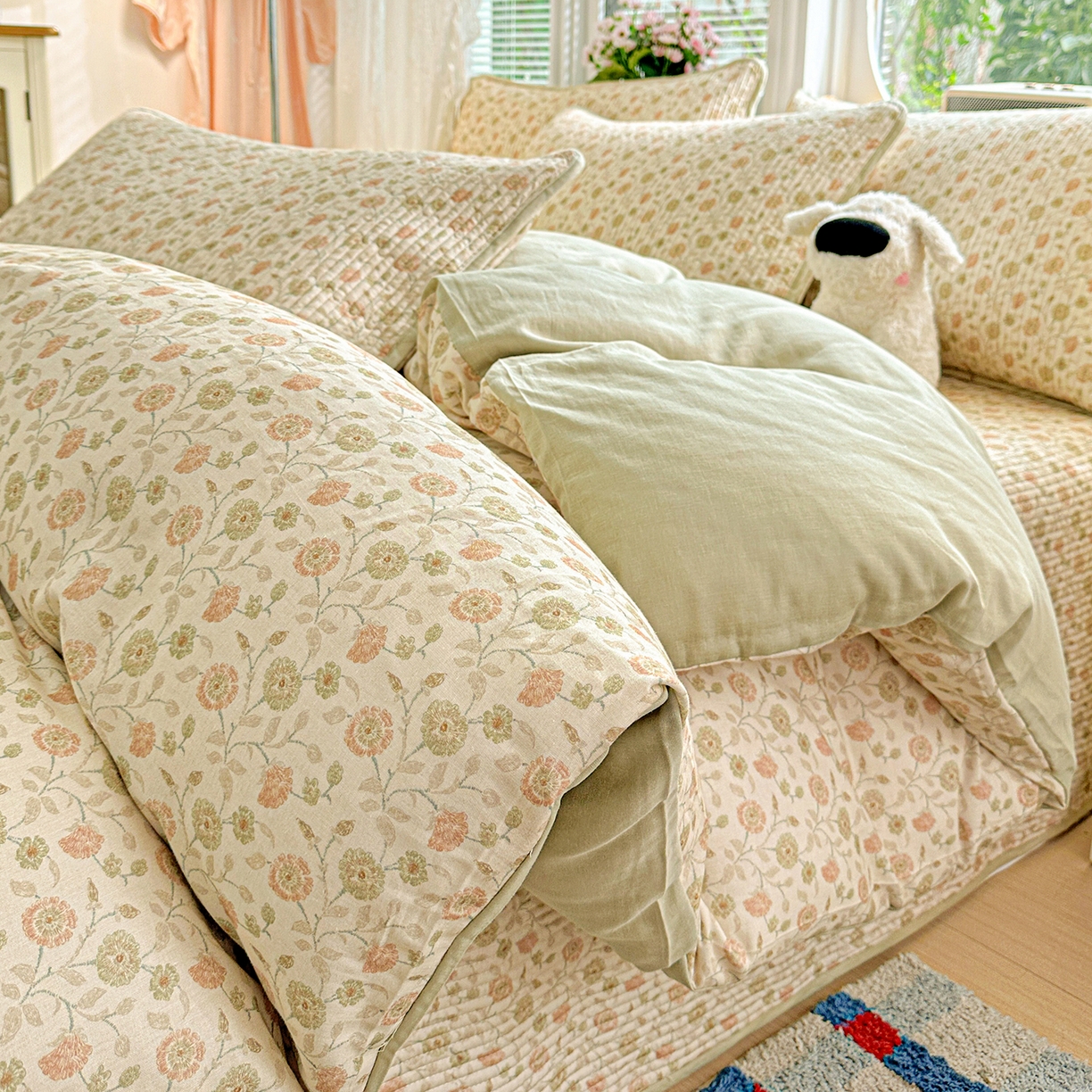 91家纺网 家纺一手货源 找家纺 （总）文黛家居 2026新款全棉双层纱床盖四件套