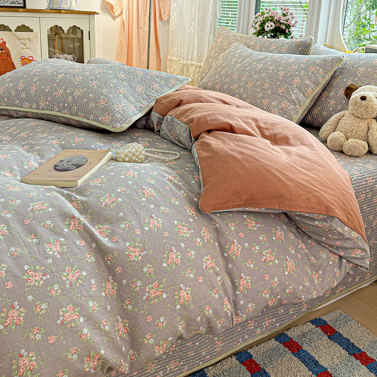 91家纺网 家纺一手货源 找家纺 （总）文黛家居 2026新款全棉双层纱床盖四件套