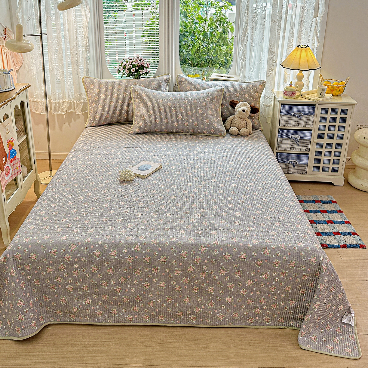 91家纺网 家纺一手货源 找家纺 （总）文黛家居 2026新款全棉双层纱床盖四件套