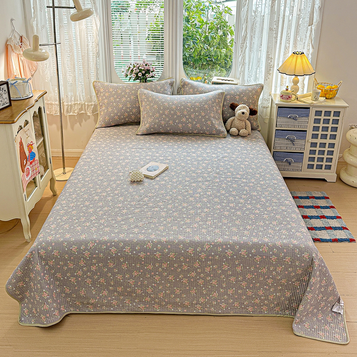 91家纺网 家纺一手货源 找家纺 （总）文黛家居 2026新款全棉双层纱床盖四件套