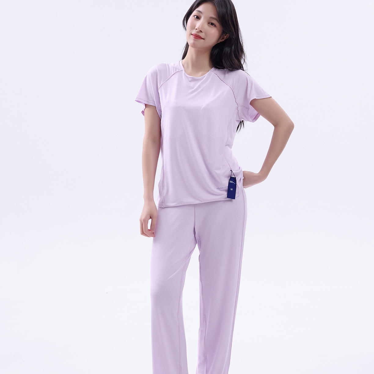 91家纺网 家纺一手货源 找家纺 唯爱品 2026新款亲肤舒适深睡睡衣--短袖长裤--短袖短裤--三色可选 短袖长裤-轻羽粉