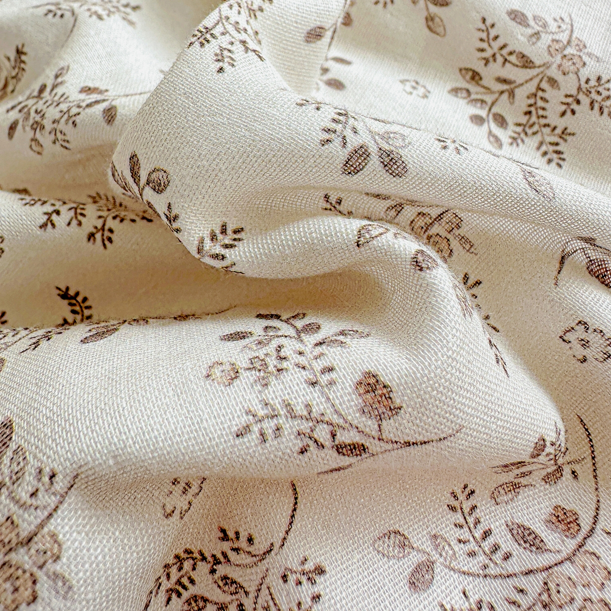 91家纺网 家纺一手货源 找家纺 文黛家居 2026新款全棉双层纱床盖四件套 半夏花浓