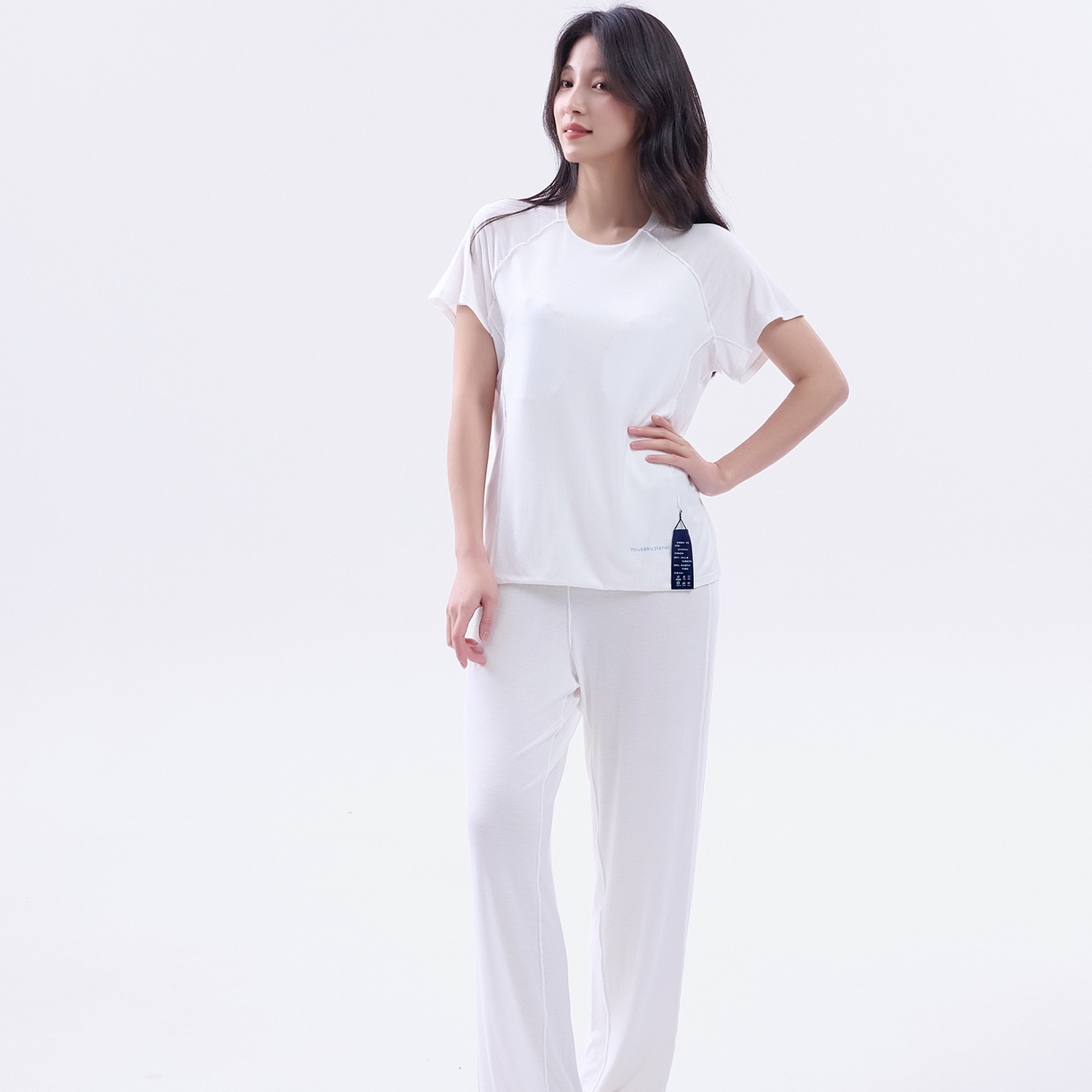 91家纺网 家纺一手货源 找家纺 唯爱品 2026新款亲肤舒适深睡睡衣--短袖长裤--短袖短裤--三色可选 短袖长裤-柔云白