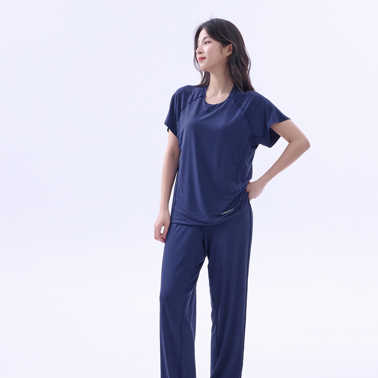 91家纺网 家纺一手货源 找家纺 唯爱品 2026新款亲肤舒适深睡睡衣--短袖长裤--短袖短裤--三色可选 短袖长裤-深睡蓝