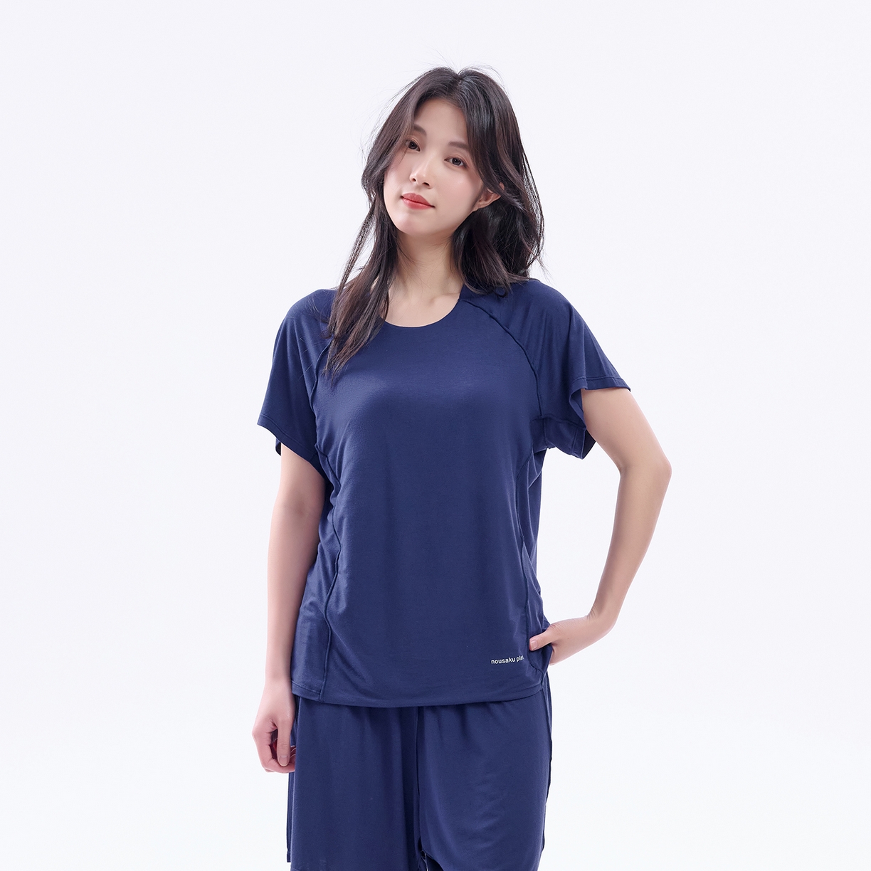 91家纺网 家纺一手货源 找家纺 唯爱品 2026新款亲肤舒适深睡睡衣--短袖长裤--短袖短裤--三色可选 短袖短裤-深睡蓝