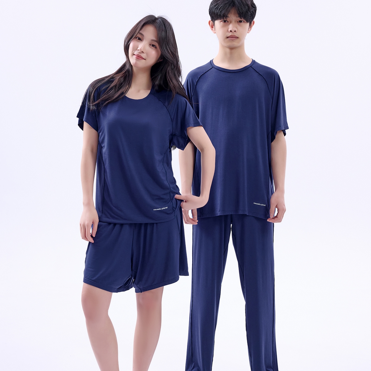 唯爱品 2026新款亲肤舒适深睡睡衣--短袖长裤--短袖短裤--三色可选 男款-组合图