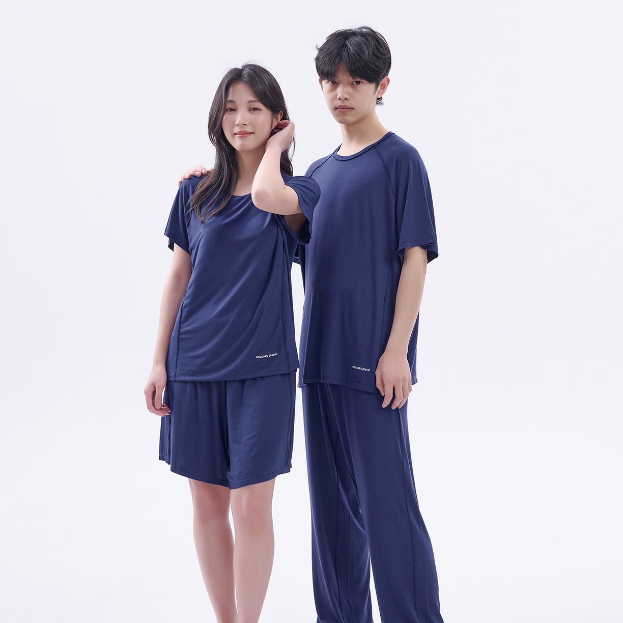 91家纺网 家纺一手货源 找家纺 唯爱品 2026新款亲肤舒适深睡睡衣--短袖长裤--短袖短裤--三色可选 男款-组合图