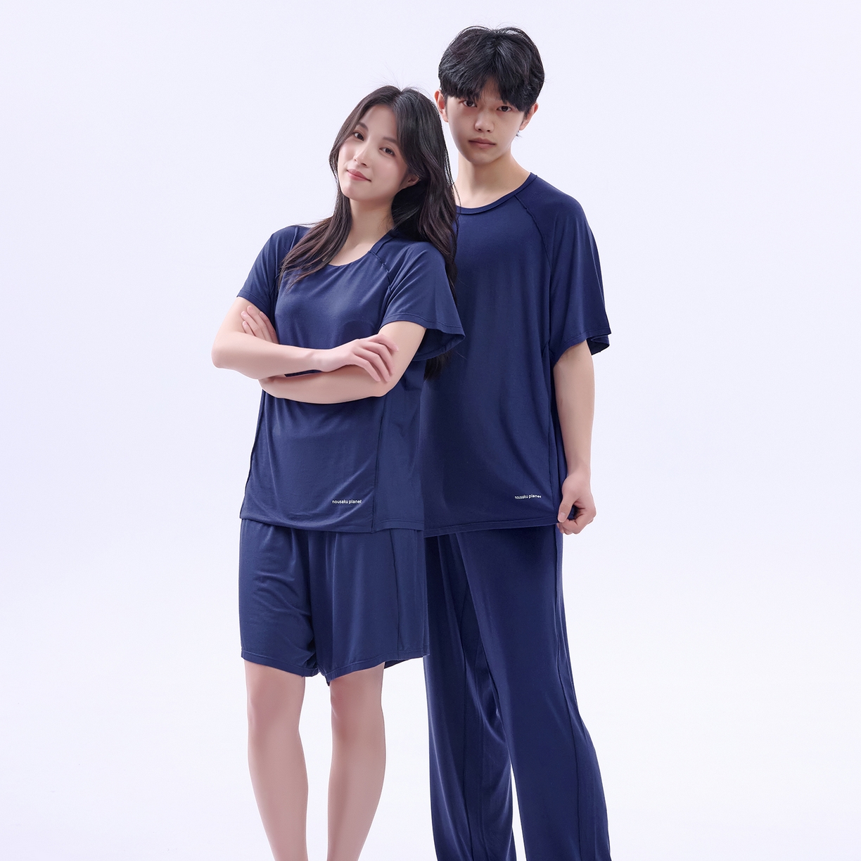 91家纺网 家纺一手货源 找家纺 唯爱品 2026新款亲肤舒适深睡睡衣--短袖长裤--短袖短裤--三色可选 男款-组合图