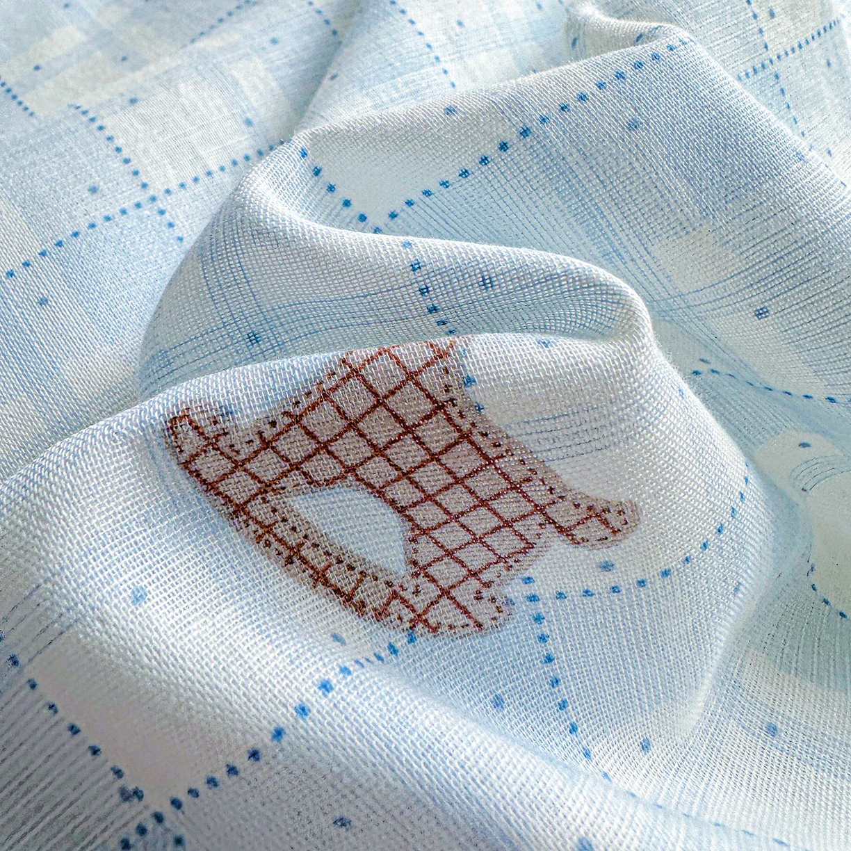 91家纺网 家纺一手货源 找家纺 文黛家居 2026新款全棉双层纱床盖四件套 格纹牧马