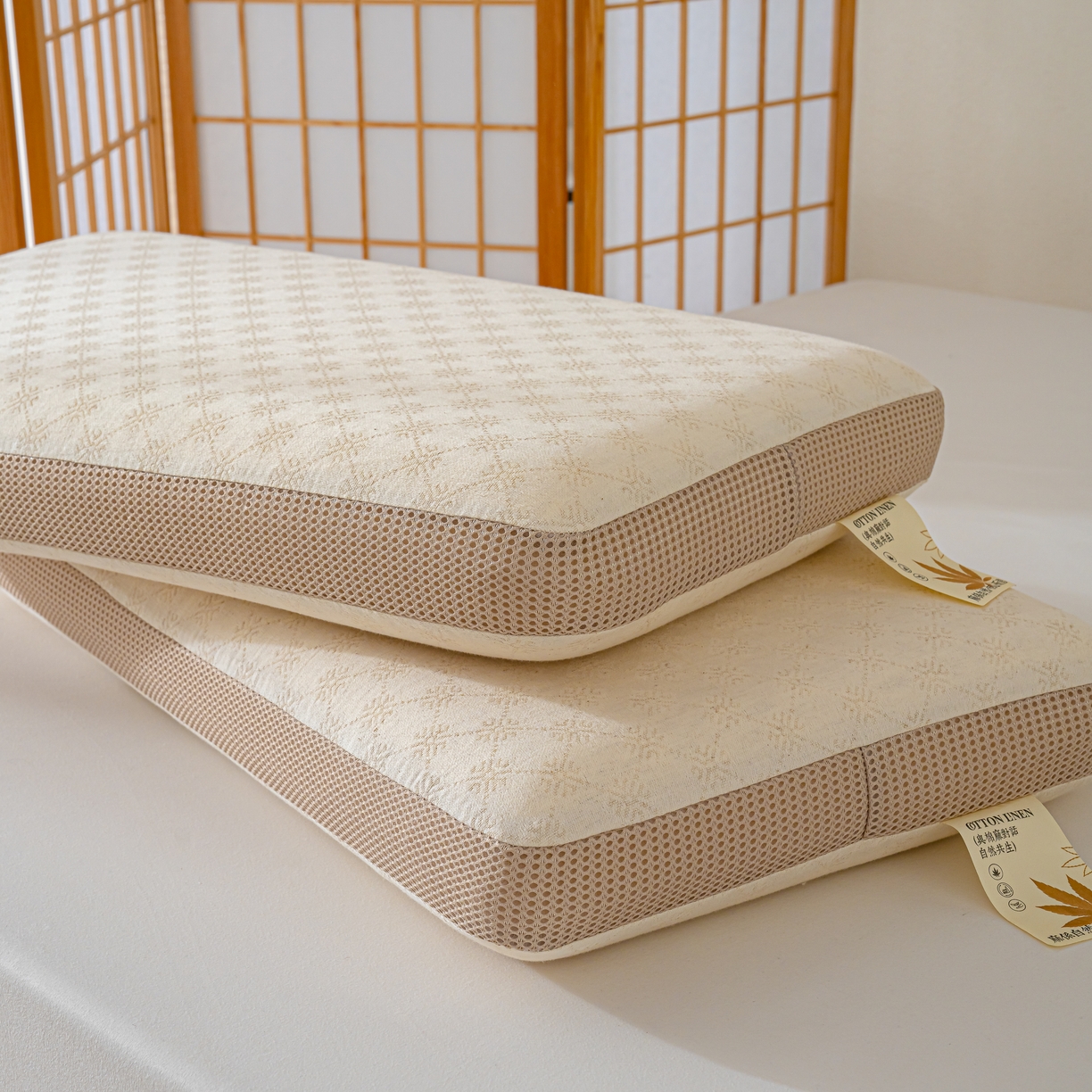 91家纺网 家纺一手货源 找家纺 （总）帛茗轩家居  2026新款天然棉麻呼吸枕