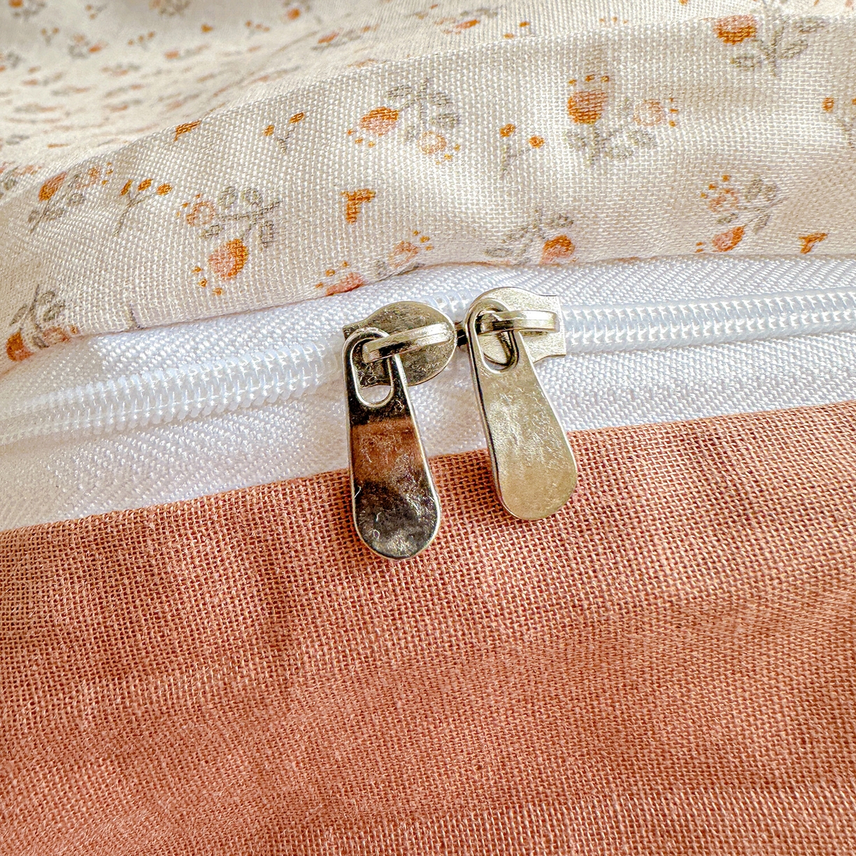 91家纺网 家纺一手货源 找家纺 文黛家居 2026新款全棉双层纱床盖四件套 浅苔-杏