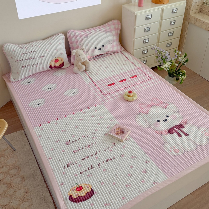 91家纺网 家纺一手货源 找家纺 贝扬思家纺 2026新款数码大版凉感丝夏被凉席系列 蛋糕小狗