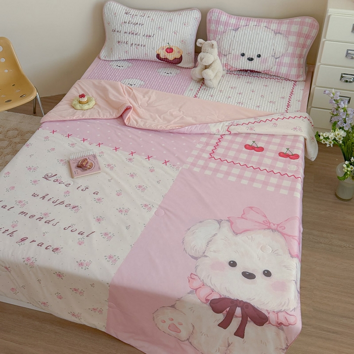 91家纺网 家纺一手货源 找家纺 贝扬思家纺 2026新款数码大版凉感丝夏被凉席系列 蛋糕小狗