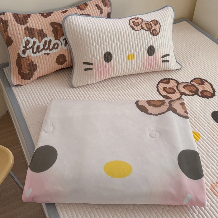 贝扬思家纺 2026新款数码大版凉感丝夏被凉席系列 加色豹纹猫