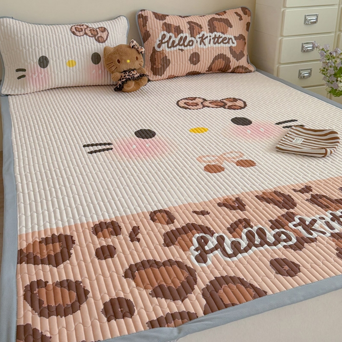 91家纺网 家纺一手货源 找家纺 贝扬思家纺 2026新款数码大版凉感丝夏被凉席系列 加色豹纹猫