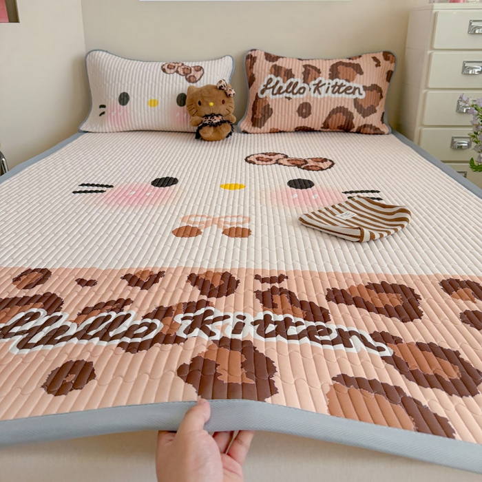 91家纺网 家纺一手货源 找家纺 贝扬思家纺 2026新款数码大版凉感丝夏被凉席系列 加色豹纹猫