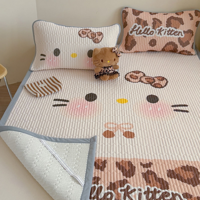 91家纺网 家纺一手货源 找家纺 贝扬思家纺 2026新款数码大版凉感丝夏被凉席系列 加色豹纹猫