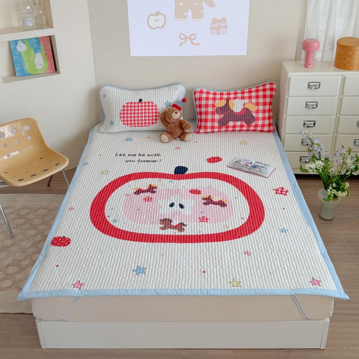 91家纺网 家纺一手货源 找家纺 贝扬思家纺 2026新款数码大版凉感丝夏被凉席系列 苹果小马