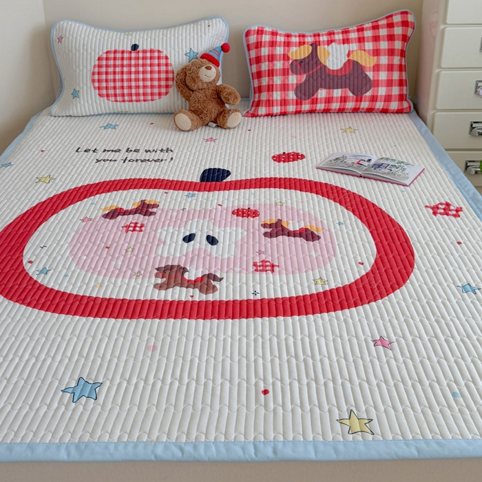 91家纺网 家纺一手货源 找家纺 贝扬思家纺 2026新款数码大版凉感丝夏被凉席系列 苹果小马