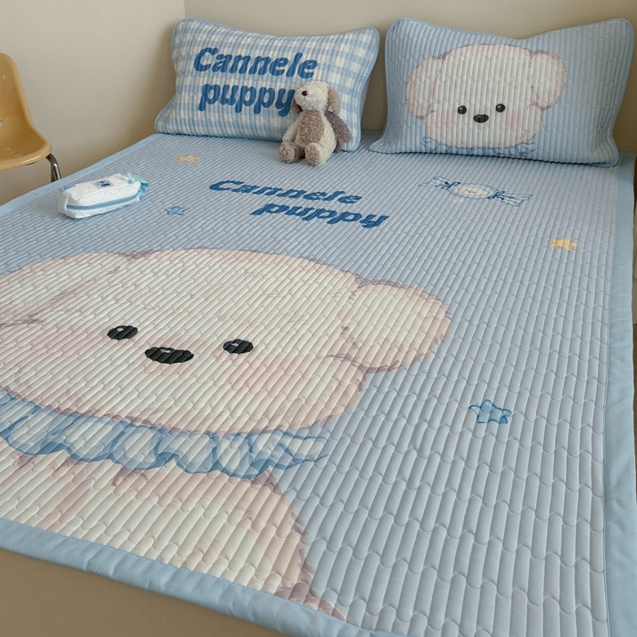 91家纺网 家纺一手货源 找家纺 贝扬思家纺 2026新款数码大版凉感丝夏被凉席系列 糖果小狗