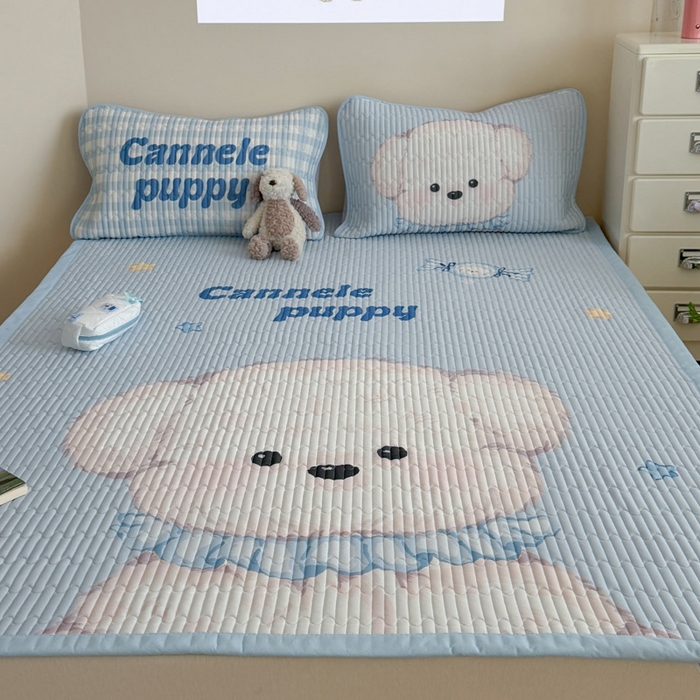 91家纺网 家纺一手货源 找家纺 贝扬思家纺 2026新款数码大版凉感丝夏被凉席系列 糖果小狗