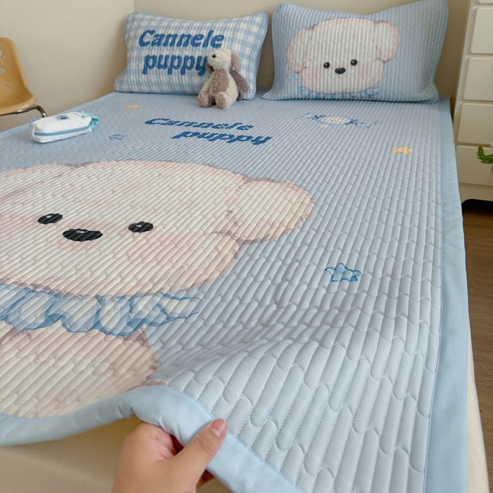 91家纺网 家纺一手货源 找家纺 贝扬思家纺 2026新款数码大版凉感丝夏被凉席系列 糖果小狗