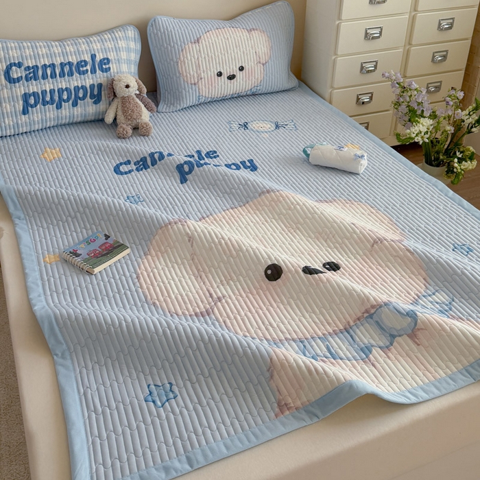 91家纺网 家纺一手货源 找家纺 贝扬思家纺 2026新款数码大版凉感丝夏被凉席系列 糖果小狗