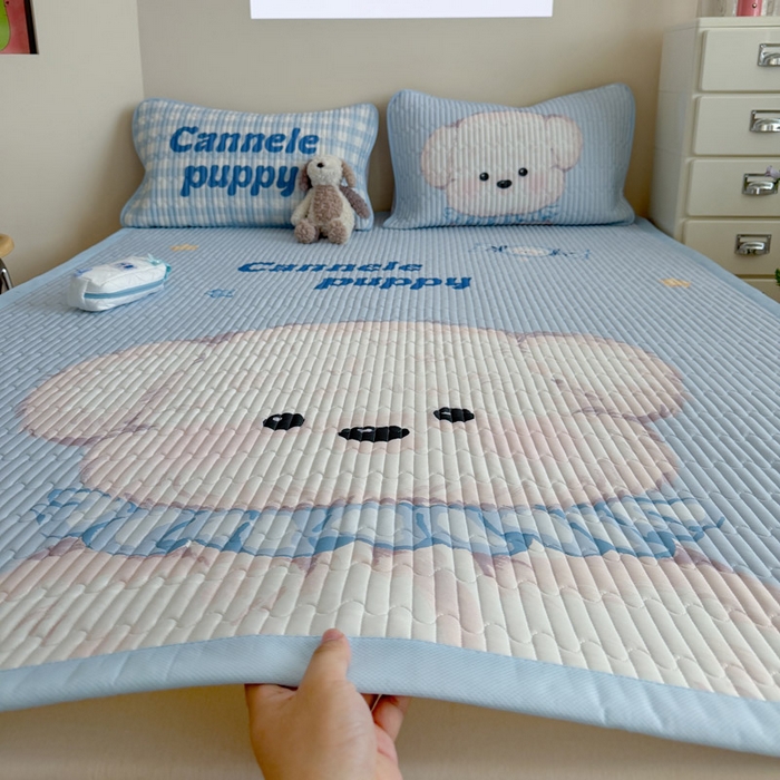 91家纺网 家纺一手货源 找家纺 贝扬思家纺 2026新款数码大版凉感丝夏被凉席系列 糖果小狗