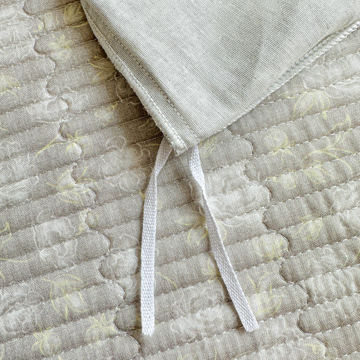 91家纺网 家纺一手货源 找家纺 文黛家居 2026新款全棉双层纱床盖四件套 雾灰花影