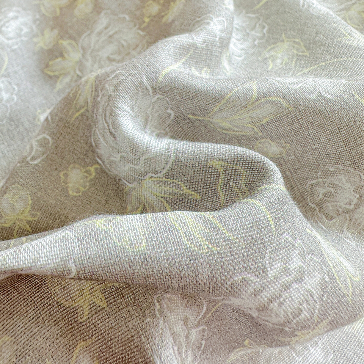 91家纺网 家纺一手货源 找家纺 文黛家居 2026新款全棉双层纱床盖四件套 雾灰花影